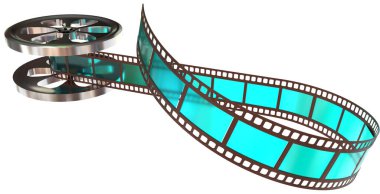 film cinema moview negative video reel isolated for background - 3d rendering clipart