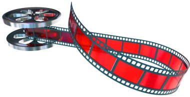 film cinema moview negative video reel isolated for background - 3d rendering clipart