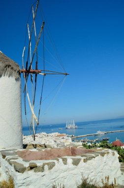 Mykonos Adası 'ndaki yel değirmenleri