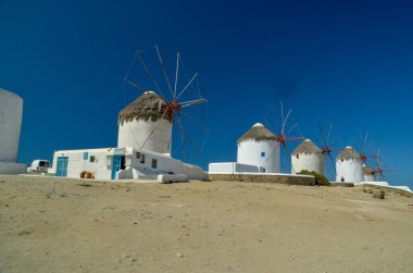 Mykonos Adası 'ndaki yel değirmenleri