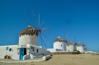 Mykonos Adası 'ndaki yel değirmenleri