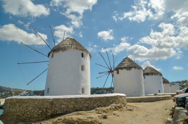 Mykonos Adası 'ndaki yel değirmenleri