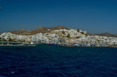 Naxos Adası Yunan Chora Şehir Manzarası
