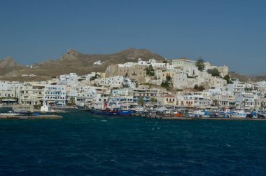 Naxos Adası Yunan Chora Şehir Manzarası