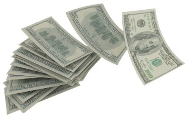 100 dolar. 100 dolar. İzole edilmiş görüntü. Teklif et.