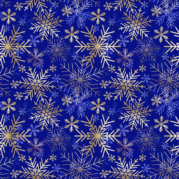 Vector Christmas Card Snowflakes Background Winter Seamless Pattern — ストックベクタ