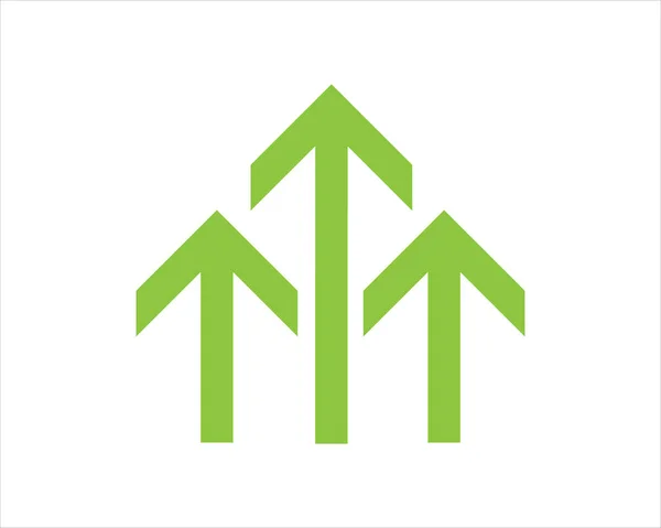 Vektorově Zelená Šipka Nahoru Ikona Nahrát Ikonu Upgradovat Symbol Růstu — Stockový vektor