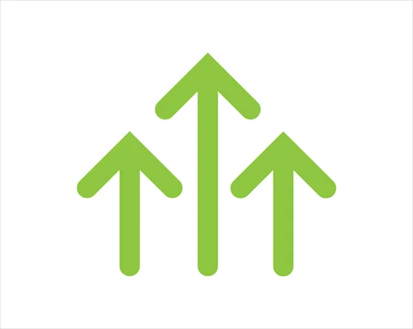 Векторные Зеленые Стрелки Вверх Значку Загрузить Значок Знак Обновления Символ — стоковый вектор