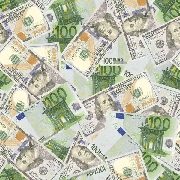 Usa Dollar Och Euro Bakgrund Sömlös Mönster Illustration Högkvalitativt Foto — Stockfoto