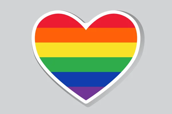 Αυτοκόλλητο Καρδιάς Πολύχρωμη Σημαία Λοατ Vector Heart Label Template Baner — Διανυσματικό Αρχείο