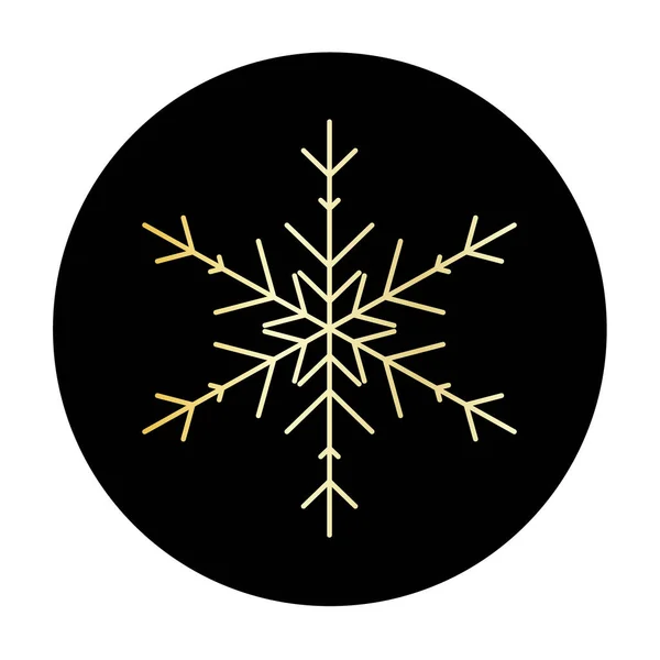 丸い背景のアイコンでベクトル黄金の雪の結晶 ウェブ用イラスト — ストックベクタ