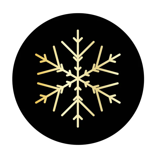 Vector Gouden Sneeuwvlok Ronde Achtergrond Pictogram Illustratie Voor Web — Stockvector