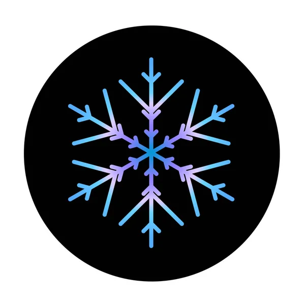 Flocon Neige Bleu Vectoriel Icône Fond Rond Illustration Pour Web — Image vectorielle