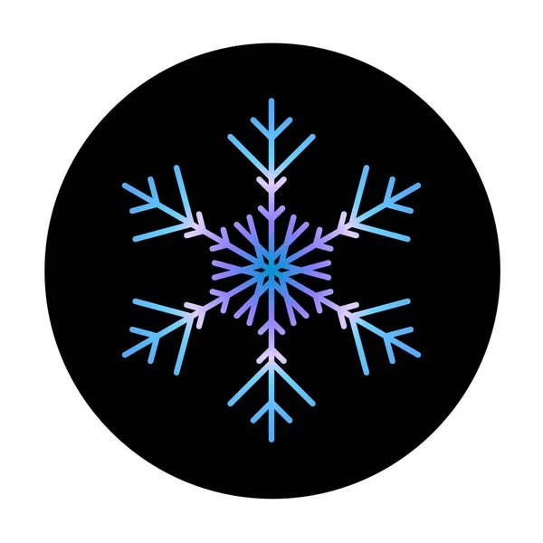 Fiocco Neve Blu Vettoriale Icona Sfondo Rotondo Illustrazione Web — Vettoriale Stock