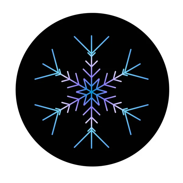 Διάνυσμα Μπλε Νιφάδα Χιονιού Στρογγυλό Εικονίδιο Φόντου Απεικόνιση Για Τον — Διανυσματικό Αρχείο