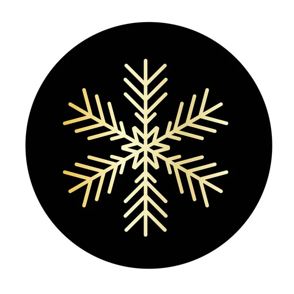 Διάνυσμα Χρυσή Νιφάδα Χιονιού Στρογγυλό Εικονίδιο Φόντου Απεικόνιση Για Τον — Διανυσματικό Αρχείο