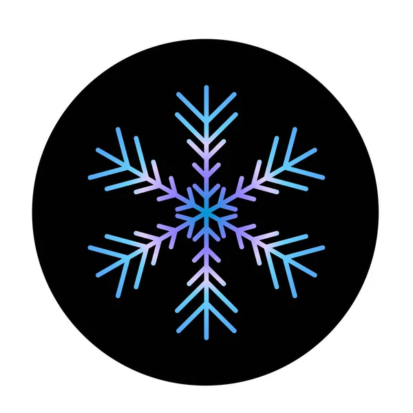 Fiocco Neve Blu Vettoriale Icona Sfondo Rotondo Illustrazione Web — Vettoriale Stock