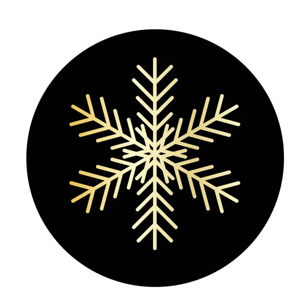Διάνυσμα Χρυσή Νιφάδα Χιονιού Στρογγυλό Εικονίδιο Φόντου Απεικόνιση Για Τον — Διανυσματικό Αρχείο