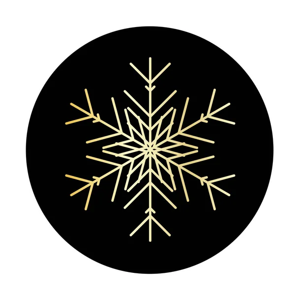 Vektorová Zlatá Sněhová Vločka Kulatém Pozadí Ikony Ilustrace Pro Web — Stockový vektor