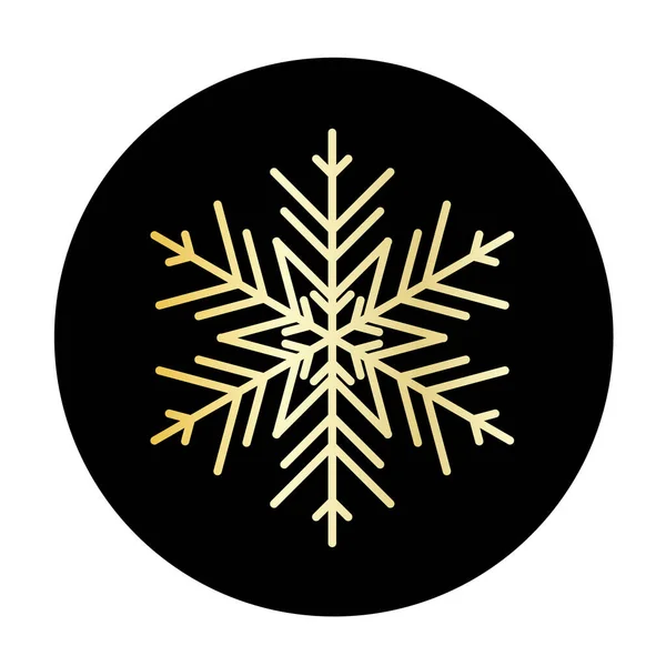 Wektor Złoty Płatek Śniegu Okrągłym Tle Ikony Ilustracja Strony Internetowej — Wektor stockowy