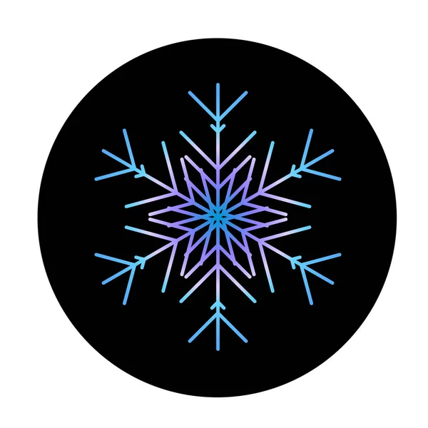 Vektorově Modrá Sněhová Vločka Kulatém Pozadí Ikony Ilustrace Pro Web — Stockový vektor