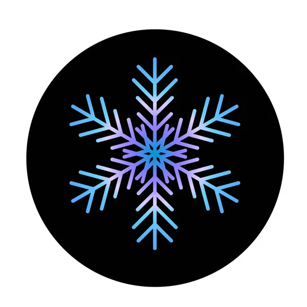 Vektorblaue Schneeflocke Runden Hintergrundsymbol Illustration Für Web — Stockvektor