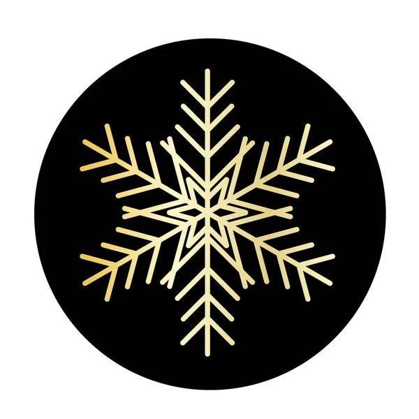 丸い背景のアイコンでベクトル黄金の雪の結晶 ウェブ用イラスト — ストックベクタ