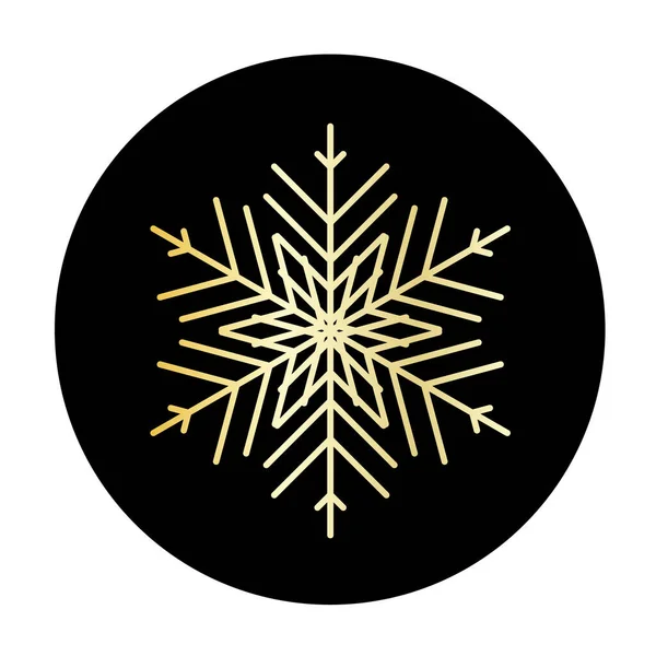 Векторний Золотий Сніжинка Круглому Тлі Значка Ілюстрація Інтернету — стоковий вектор