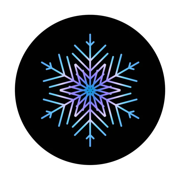 Floco Neve Azul Vetorial Ícone Fundo Redondo Ilustração Para Web — Vetor de Stock