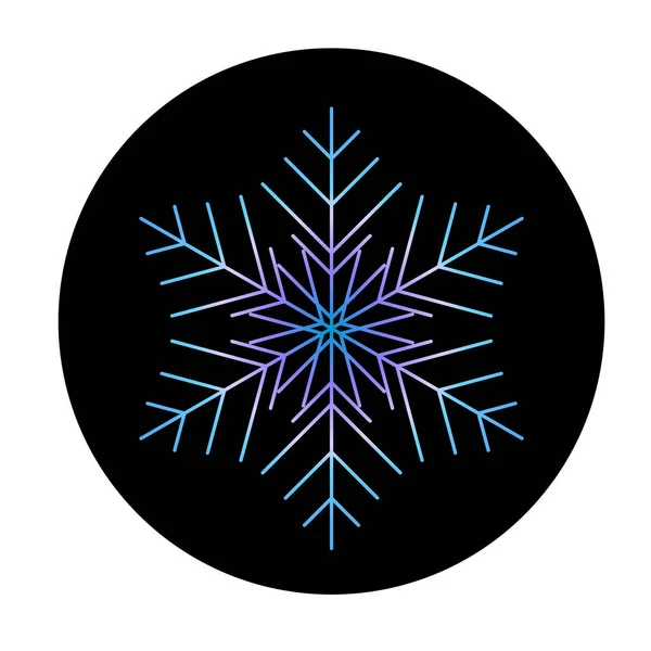 Векторно Голубая Снежинка Круглом Фоне Иллюстрация Интернета — стоковый вектор