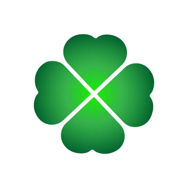 Green Shamrock Clover Vector Icon Patrick Day Symbol Leprechaun Leaf — Wektor stockowy