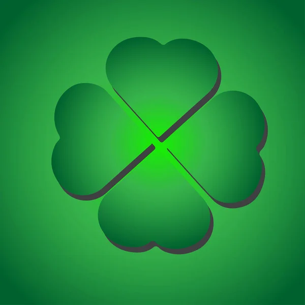 Green Shamrock Clover Vector Icon Patrick Day Symbol Leprechaun Leaf — Archivo Imágenes Vectoriales
