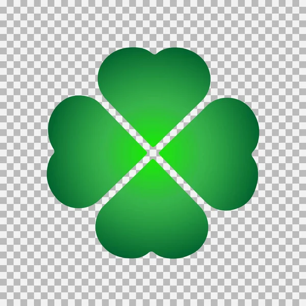 Zielona Ikona Wektora Koniczyny Shamrock Symbol Dnia Patryka Znak Liścia — Wektor stockowy