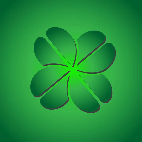 Green Shamrock Clover Vector Icon Patrick Day Symbol Leprechaun Leaf — 스톡 벡터