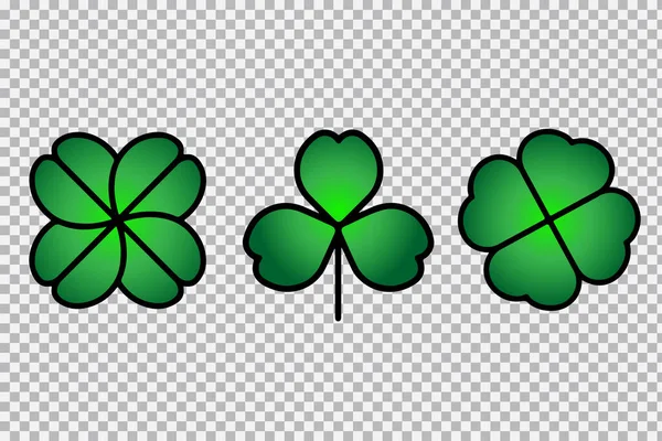 Icône Vectorielle Trèfle Shamrock Vert Symbole Saint Patrick Panneau Feuilles — Image vectorielle