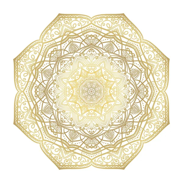 Hand Drawn Circular Floral Mandala Pattern Henna Mehndi Tattoo Decoration — Archivo Imágenes Vectoriales