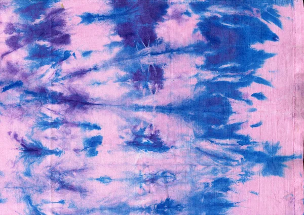 Grunge Tie Dye Denim Roll Blue Batik Pattern Indigo Fabric — Stock Photo, Image