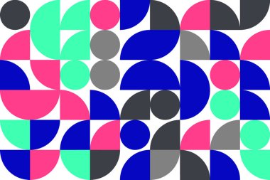 Bauhaus soyut geometri şablonu geçmişi. Modern sanat deseni. Ağ pankartları için soyut vektör desen tasarımı.