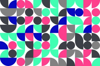 Bauhaus soyut geometri şablonu geçmişi. Modern sanat deseni. Ağ pankartları için soyut vektör desen tasarımı.