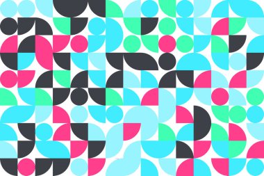 Bauhaus soyut geometri şablonu geçmişi. Modern sanat deseni. Ağ pankartları için soyut vektör desen tasarımı.