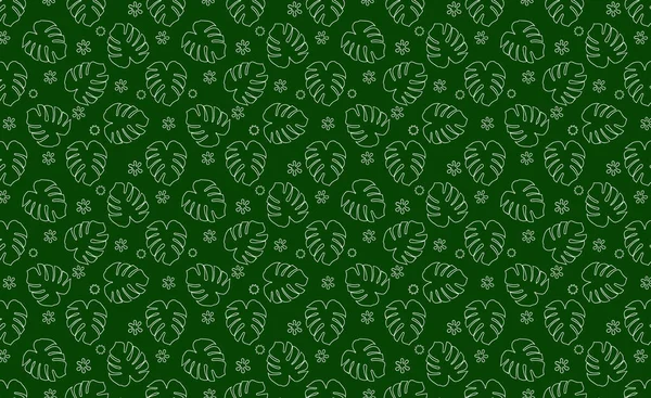Тропический Фон Листьями Монстров Бесшовный Цветочный Экзотический Гавайский Узор Отпечаток — стоковый вектор