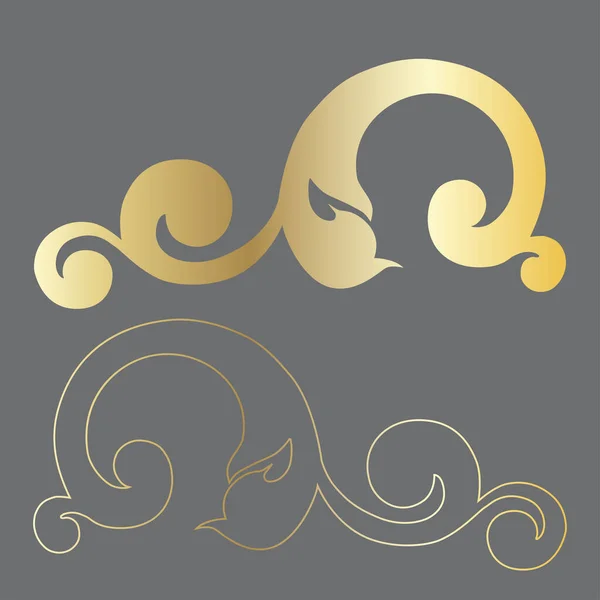 Vector Damask Vintage Baroque Scroll Ornament Swirl Victorian Monogram Heraldic — Vector de stock