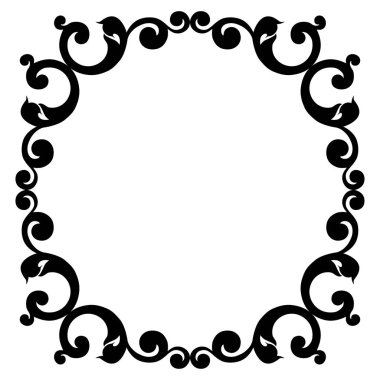 Vector damask klasik barok parşömen tomarı girdabı. Viktorya dönemi monogramı heraldik kalkan girdabı. Retro çiçekli yaprak deseni sınır yeşilliği antika akanthus kaligrafi oymalı dövme.