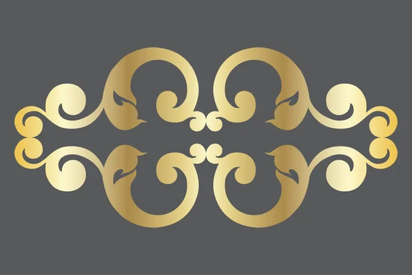 Vector Damask Vintage Baroque Scroll Ornament Swirl Victorian Monogram Heraldic — Vettoriale Stock
