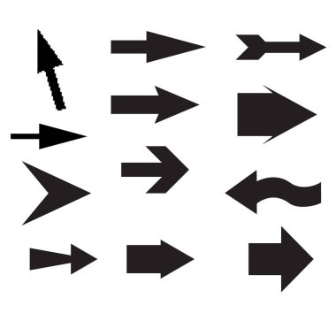 Siyah vektör okları kümesi. Ok simgesi. Ok vektör simgesi. Ok. Oklar koleksiyonu vektör 