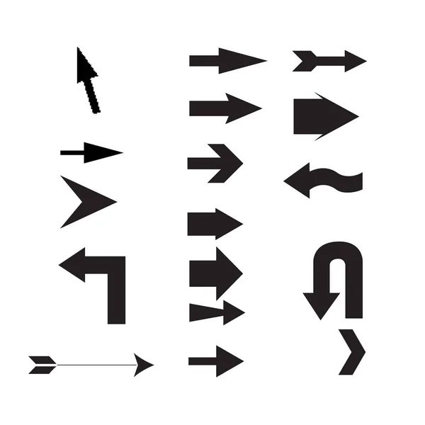 Набор Черных Векторных Стрел Rerow Icon Значок Вектора Стрелки Стрела — стоковый вектор