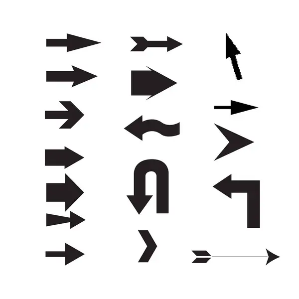 Jeu Flèches Vectorielles Noires Icône Flèche Icône Vectorielle Flèche Flèche — Image vectorielle