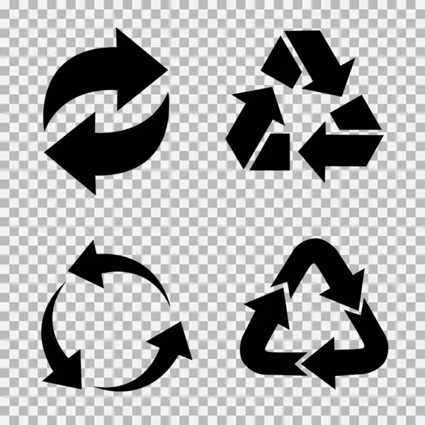 Arrows Flat Vector Icons Set Recycling Flat Vector Icons Set — Stock Vector