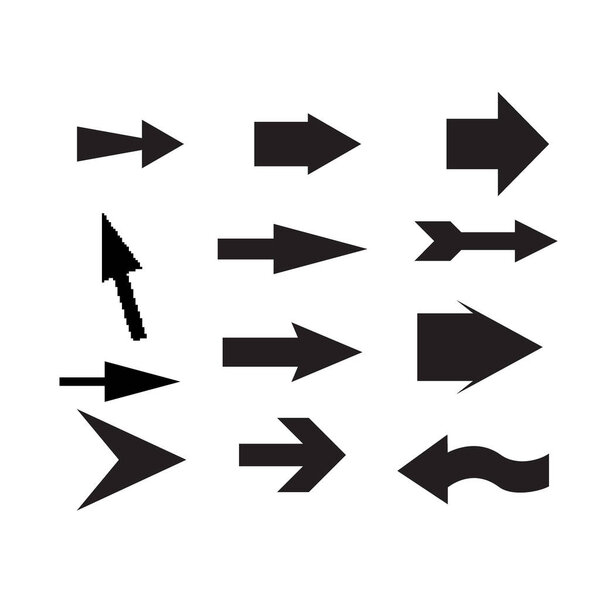 Arrow icon. Set of black vector arrows. Arrow vector icon. Arrow. Arrows vector collection