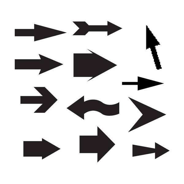 Arrow icon. Set of black vector arrows. Arrow vector icon. Arrow. Arrows vector collection